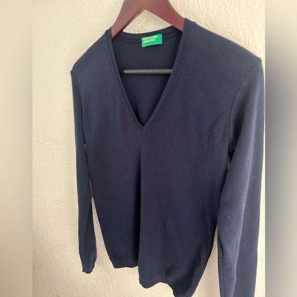United Colors of Benetton V-Neck Sweater - Navy - Picture 3 of 3